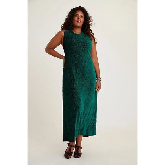 Anthropologie Maeve Twist Back Velvet Midi Dress Christmas Holiday Wedding Guest - Picture 4 of 12